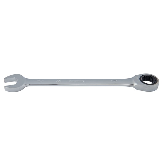 17mm 12-Point Full Polish Non-Reversible Combination Ratchet Wrench