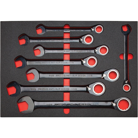 Proto® Black Chrome Reversible Combination Ratchet Wrench Set (20 pc.)