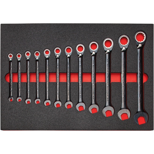 Proto® Black Chrome Reversible Combination Ratchet Wrench Set (20 pc.)