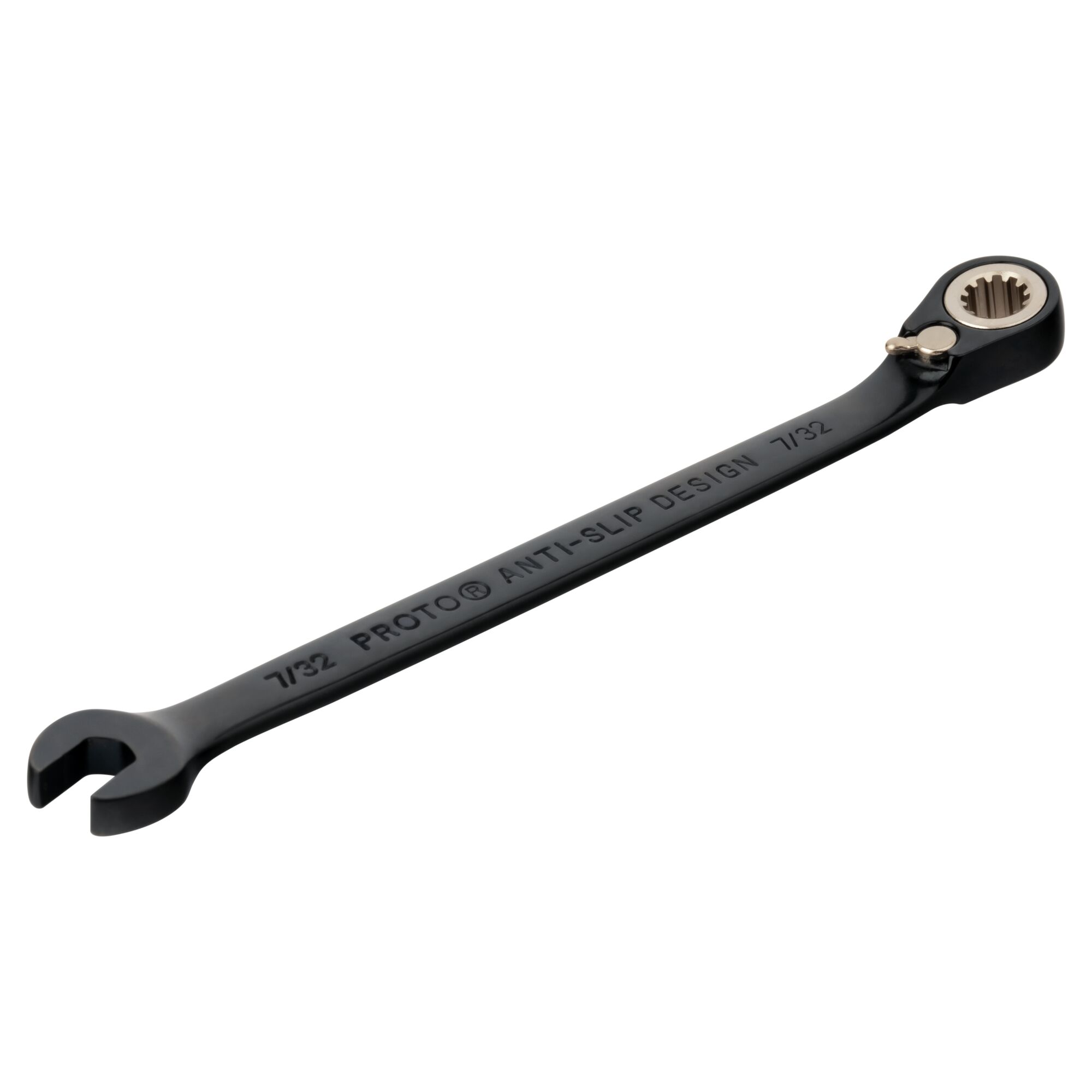 わらし 7/32 in. Black Chrome Reversible Ratcheing Combination Spline