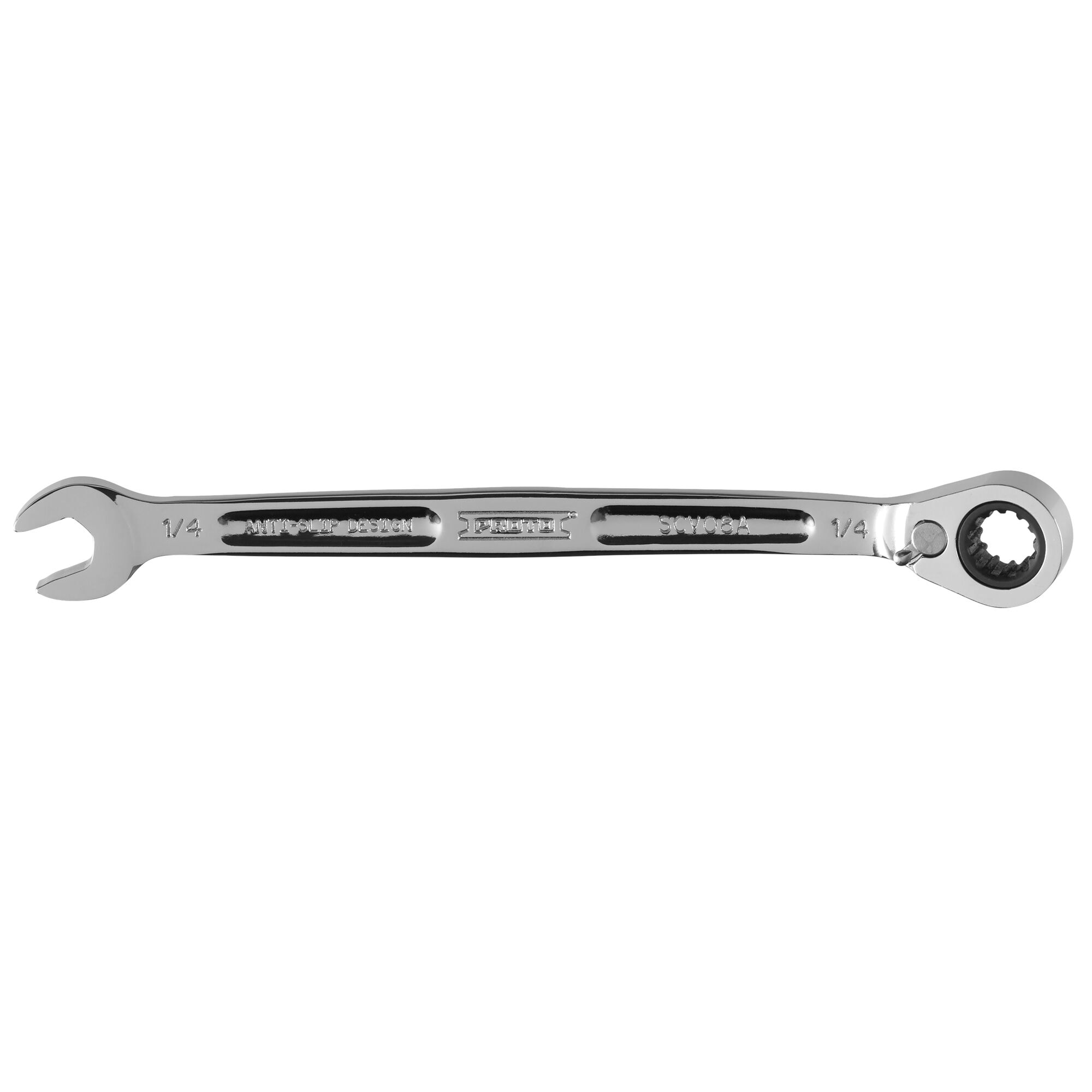 1/4 in. Full Polish Reversible Ratcheting Combination Wrench