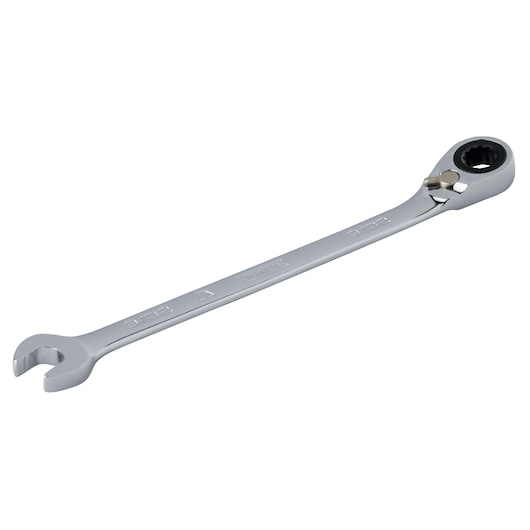 PROTO JSCV09T chrome ratcheting combination wrench, open-end and box-end, angled product photo on white background.
