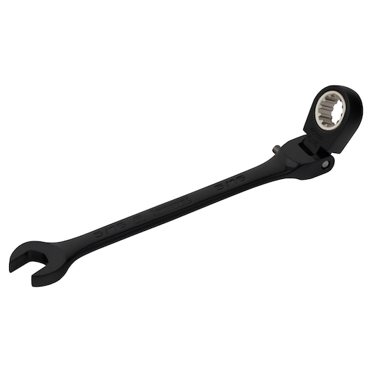 PROTO JSCV10F black ratcheting flex-head combination wrench, 5/16 inch, side angle on white background.