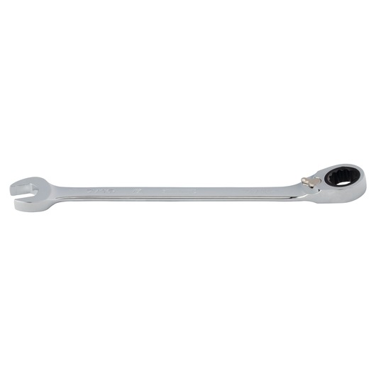 PROTO JSCV14T chrome combination ratcheting wrench side view on white background.