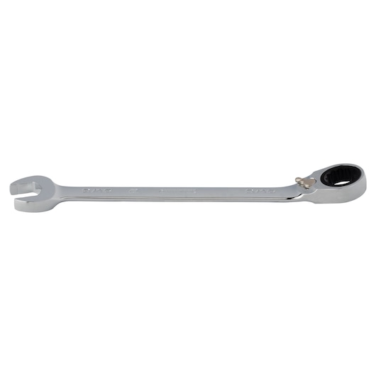 PROTO JSCV18T chrome ratcheting combination wrench side view on white background