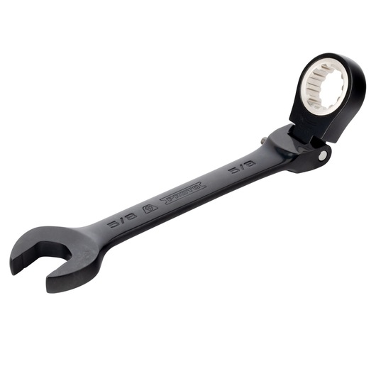 PROTO JSCV20F black ratcheting combination wrench, 5/8 inch, front angle on white background.