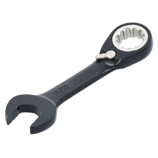 PROTO JSCV20S ratcheting combination wrench with black finish, angled view on white background.