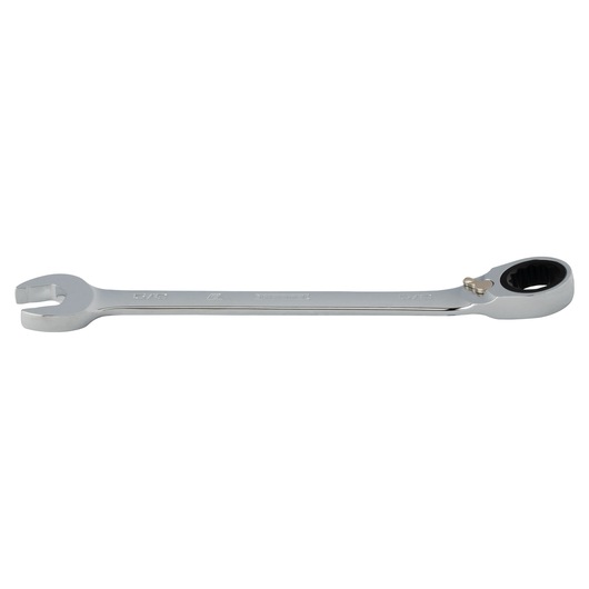 PROTO JSCV20T chrome ratcheting combination wrench, photography, side view on white background.