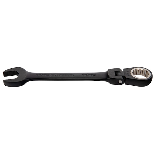 PROTO JSCV22F black flex-head combination wrench photography, 11/16 inch size, side angle on white background.