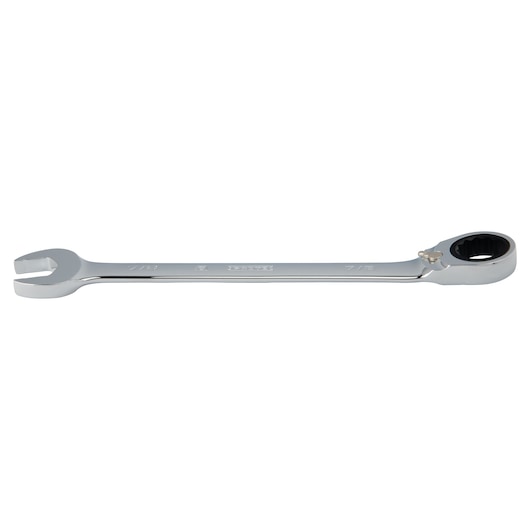 PROTO JSCV28T chrome ratcheting combination wrench, 7/8 inch size, white background, side view