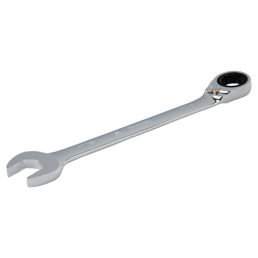 PROTO JSCV28T chrome ratcheting combination wrench, 7/8 inch, product photo on white background.
