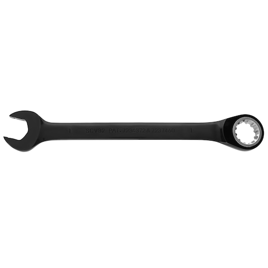 1 in. Black Chrome Reversible Combination Ratchet Wrench
