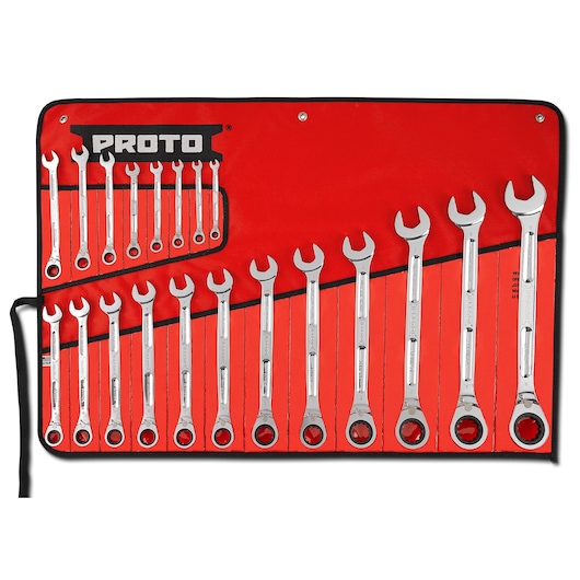Full Polish Metal Reversible Ratcheting Combination Spline Wrench Set (20 pc.)