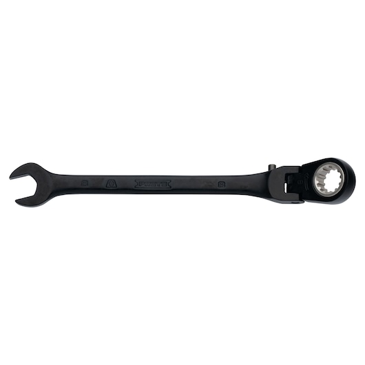 PROTO JSCVM08F black ratcheting combination wrench, open and box end, side view on white background.