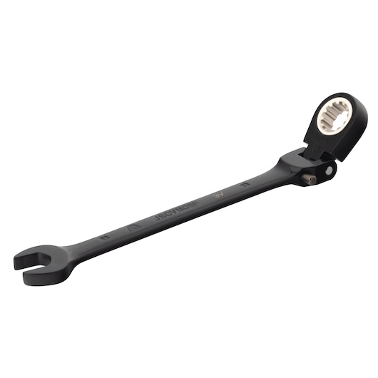 PROTO JSCVM08F black ratcheting combination wrench, angled view on white background.