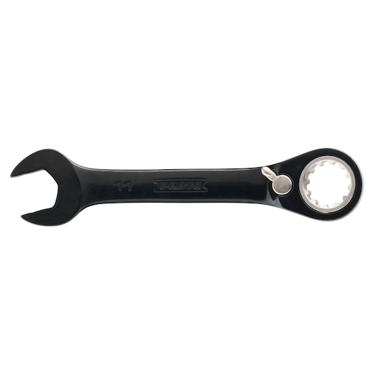 11mm Black Chrome Reversible Stubby Combination Ratchet Wrench