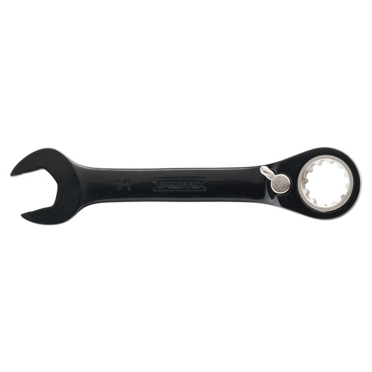 PROTO JSCVM11S black ratcheting combination wrench, front view on white background.