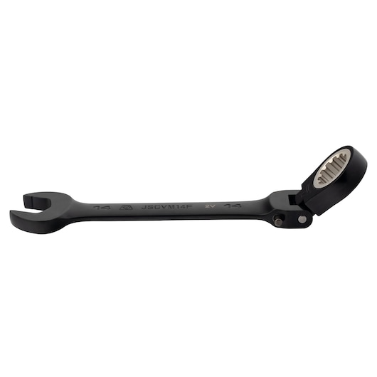 PROTO JSCVM14F black ratcheting combination wrench side view on white background.