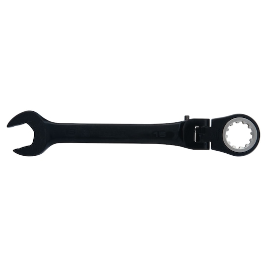 PROTO JSCVM15F black ratcheting combination wrench, 15mm size, side view on white background.