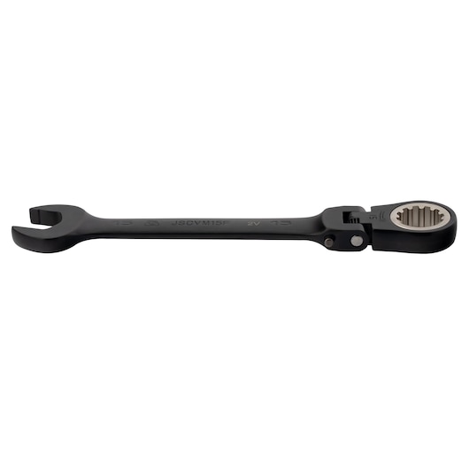 PROTO JSCVM15F black ratcheting combination wrench side view on white background.