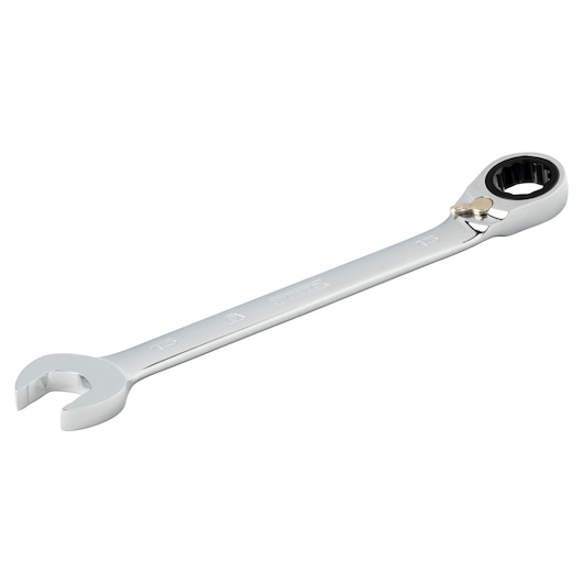 15mm 12-Point Full Polish Reversible Combination Ratchet Wrench