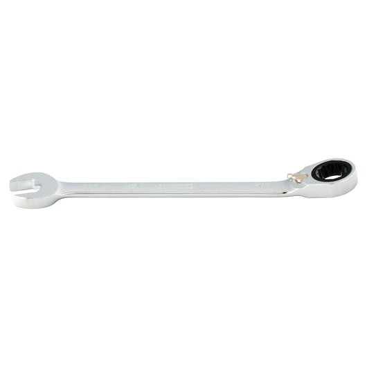 PROTO JSCVM15T chrome ratcheting combination wrench, straight angle on white background.