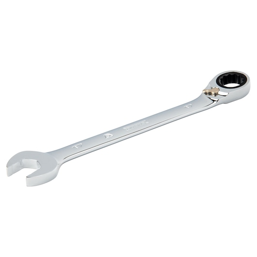 17mm 12-Point Full Polish Reversibe Combination Ratchet Wrench