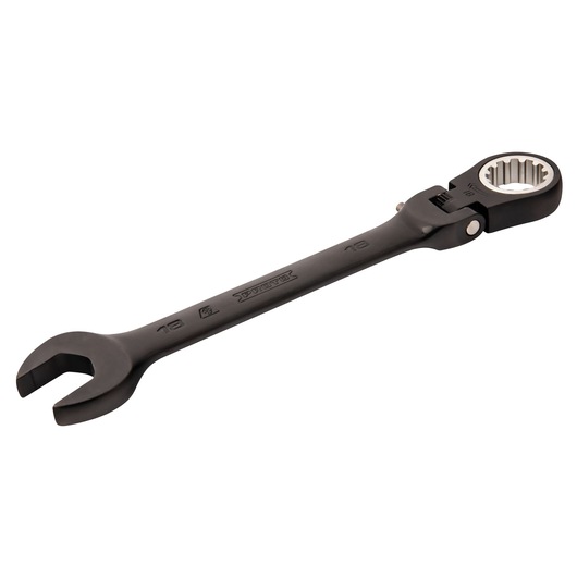PROTO JSCVM18F black ratcheting combination wrench, angled view on white background.