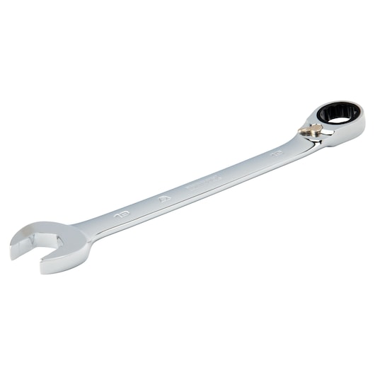 19mm 12-Point Full Polish Reversible Combination Ratchet Wrench