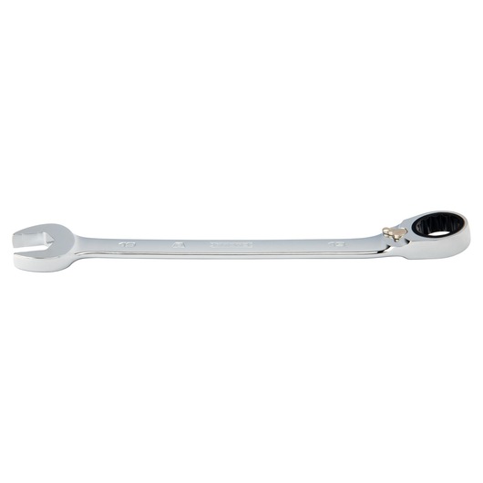 PROTO JSCVM19T silver ratcheting combination wrench side view on white background.
