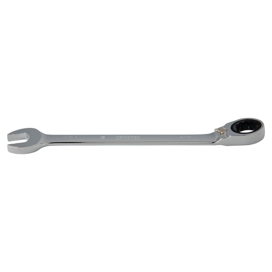 PROTO JSCVM22T chrome finish ratcheting combination wrench, product side view, hand tool category
