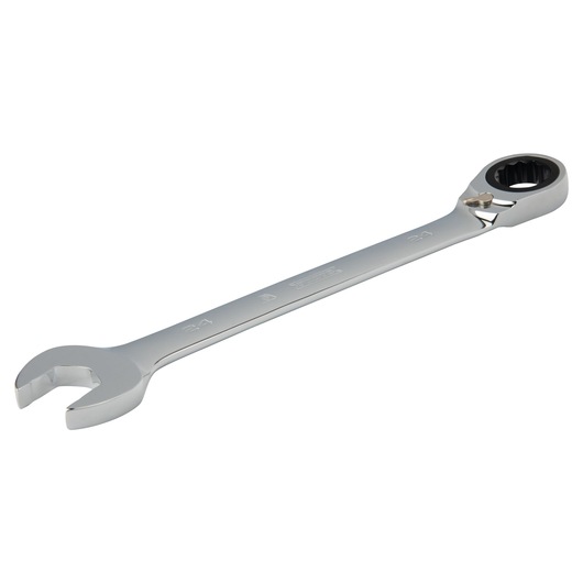 24mm 12-Point Full Polish Reversible Combination Ratchet Wrench