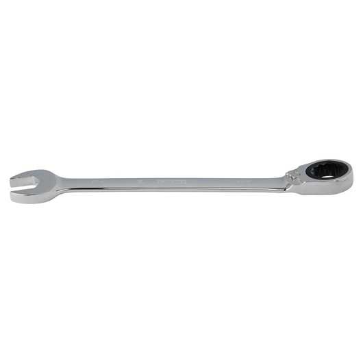 PROTO JSCVM24T chrome ratcheting combination wrench, side angle, white background