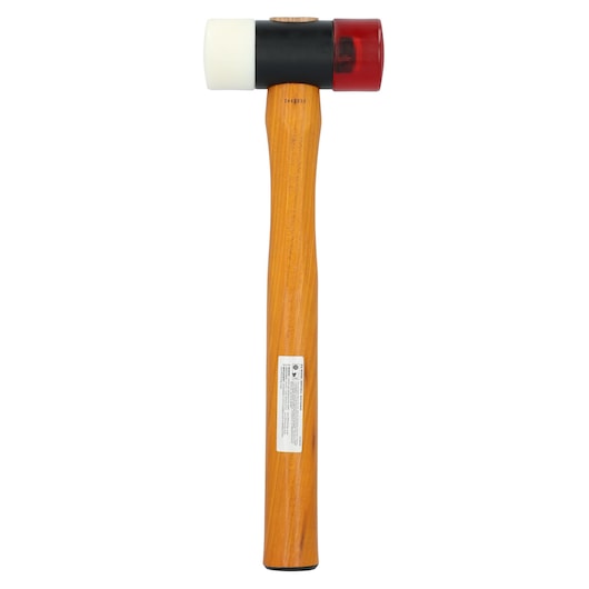 PROTO JSF160HMA striking hammer with wooden handle, dual-ended red and white faces, front view.