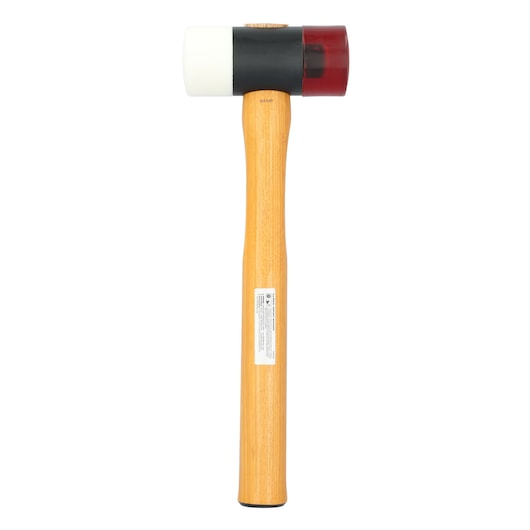 PROTO JSF205HMA photography of mallet with wooden handle and dual-color head, front angle.