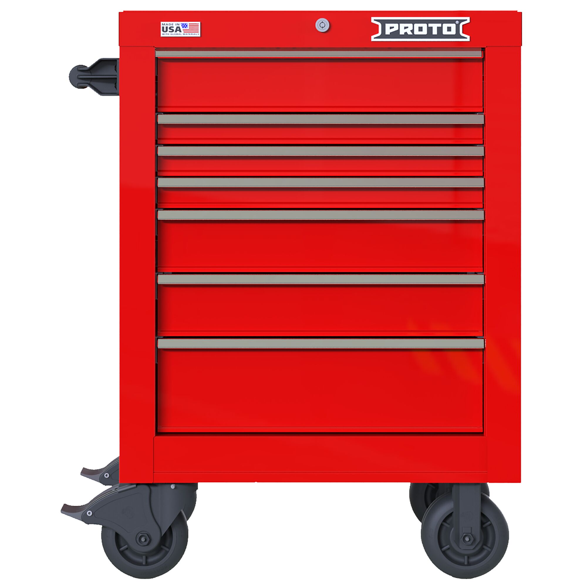 27 in. 7-Drawer Roller Cabinet (Red/Chrome) | PROTO