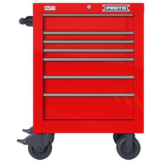 27 INCH 7 DRWR ROLLER RED CHROME