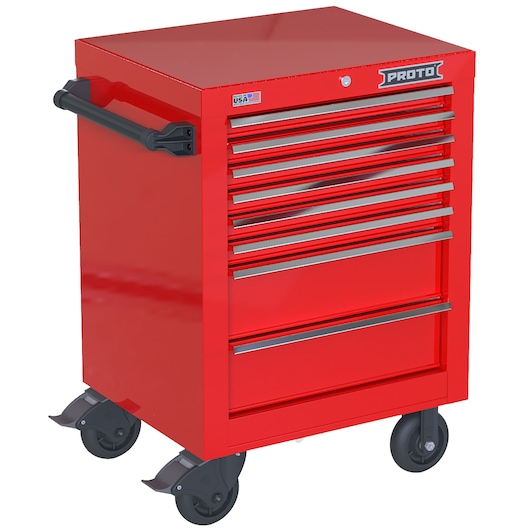 27 INCH 8 DRWR ROLLER RED CHROME