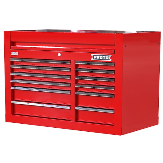 42 INCH 12 DRWR TOP RED CHROME